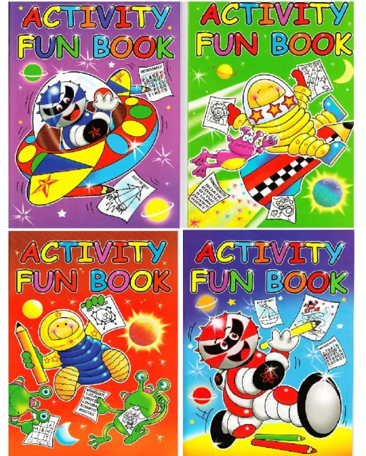 Set 4 X A4 Aktivität Space Puzzle & Färbung Books Kinder Party Beutel Geschenke