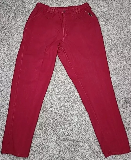 Vintage 1990s Rocky Mountain Red Western Cut Straight Leg High Rise Jeans 20W