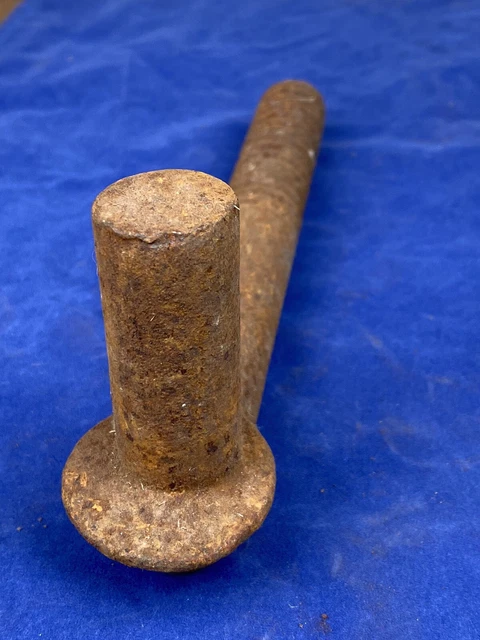 Antique C.1910 Iron Pintle, Strap Hinge Hardware Part, Hand Forged Barn Hardware