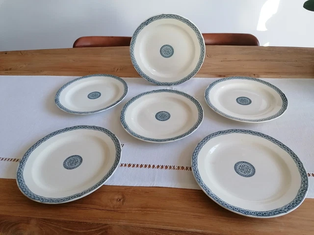 Faience Porcelaine Cristaux E Bourgeois Prix 6 ASSIETTES PLATES Faïence E. Bourgeois Grand Dépôt Paris Modèle Ivoire