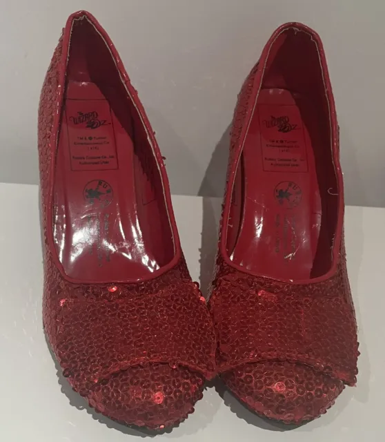 Scarpe con paillettes rosse Wizard of Oz / pantofole rubino taglia S - UK 3-4