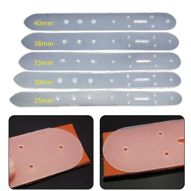 Set di 5 strumenti per cintura in pelle fibbia testa estremità foro in plastica