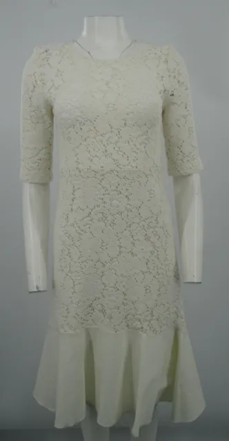 See By Chloe Ivory Knit 3/4 Sleeve Mermaid Midi Dress sz S NWT