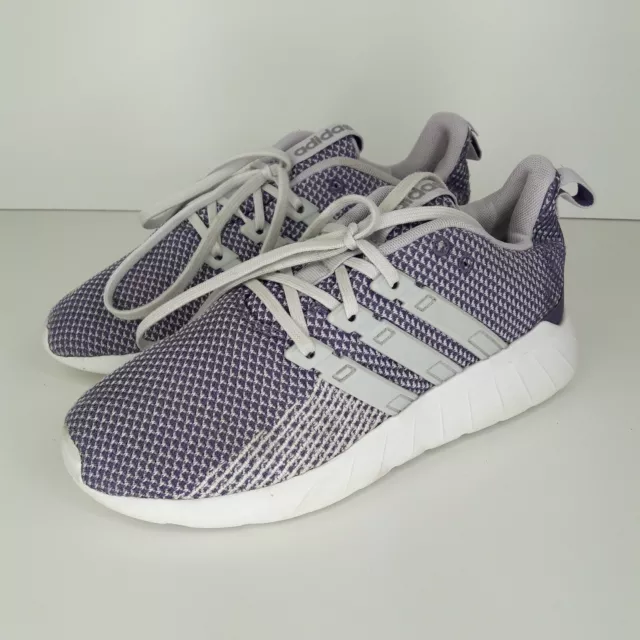 Scarpe da ginnastica Adidas ragazze UK 4 EUR 36 2/3 Questar Flow viola bianco stringate