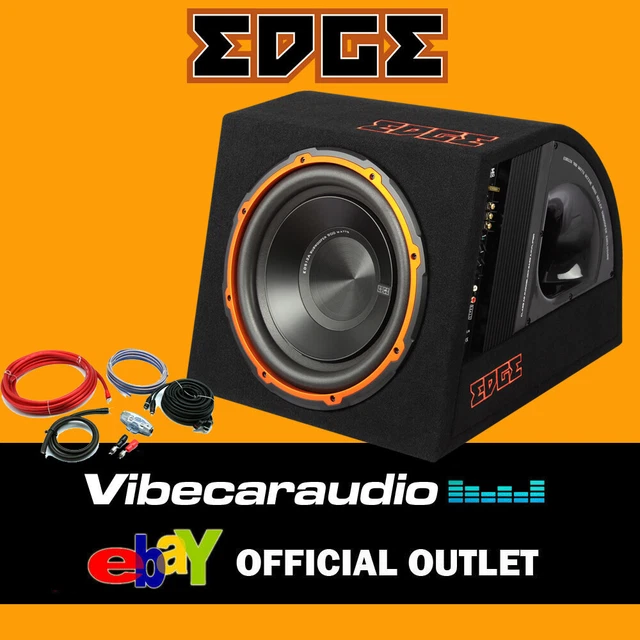 EDGE EDB12A-E0 - 12" Active Car Subwoofer 900W Max Power Built In W/ Wiring Kit