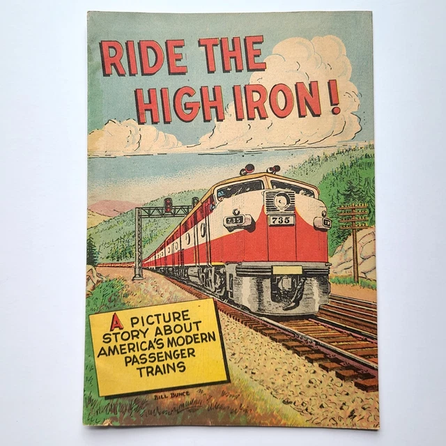 1957 Ride The High Iron Railroad Comic Book Passenger Train Vintage Travel