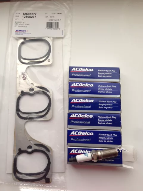 Holden Ve S1 Commodore Calais Sv6 V6 Spark Plugs & Manifold Gaskets Ac Delco