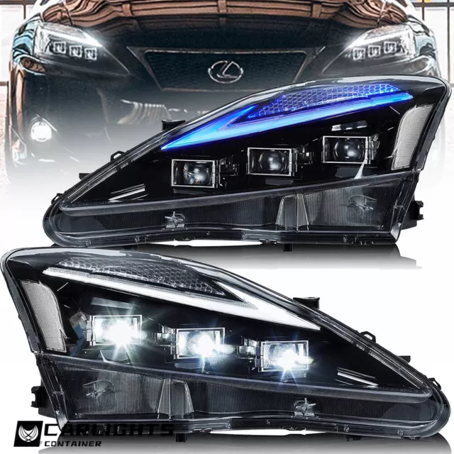 VLAND Headlights Projector LED DRL For 2006-2013 Lexus IS250 IS350 ISF w/Startup