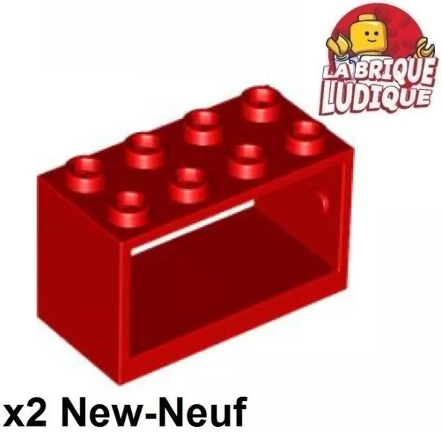 Lego 2x String Reel 2x4x2 Holder boite enrouleur dévidoir corde rouge 4209 NEUF