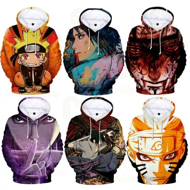 Neue NARUTO 3D Mit Kapuze Pullover Hoodies Männer Frauen SweatshirtsTops J