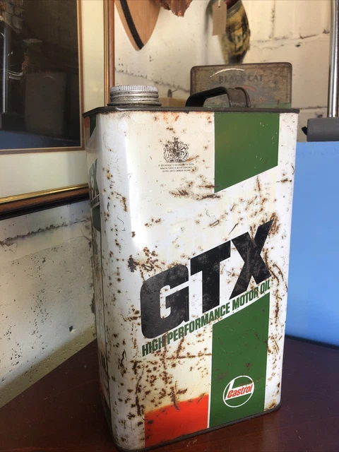 VINTAGE CASTROL GTX Liquid Engineering 5 Litre Oil Can (Empty) Rusty ...