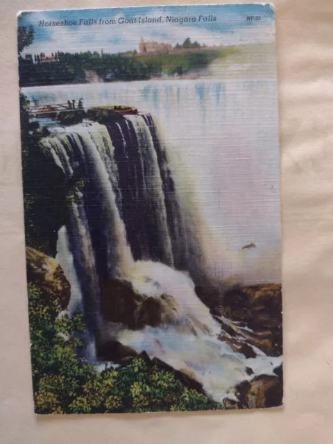 Niagara Falls, NY, Horseshoe Falls from Goat Island, Vintage Postcard C1952