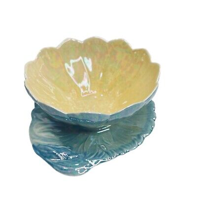 VTG Royal Winton Grimwades Blue Lusterware Lotus Dessert Bowl with Underplate