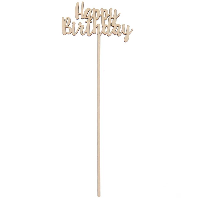 Holzpicker "Happy Birthday" 24 , 2x8cm Suministros de Artesanía Materiales Arte