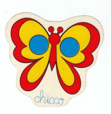 ADESIVO CHICCO FARFALLA STICKER AUTOCOLLANT AUFKLEBER VINTAGE 80s ORIGINAL 