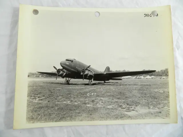 USAAF Douglas C-47 Skytrain Transport Aircraft Original WWII B&W Photograph 10x8