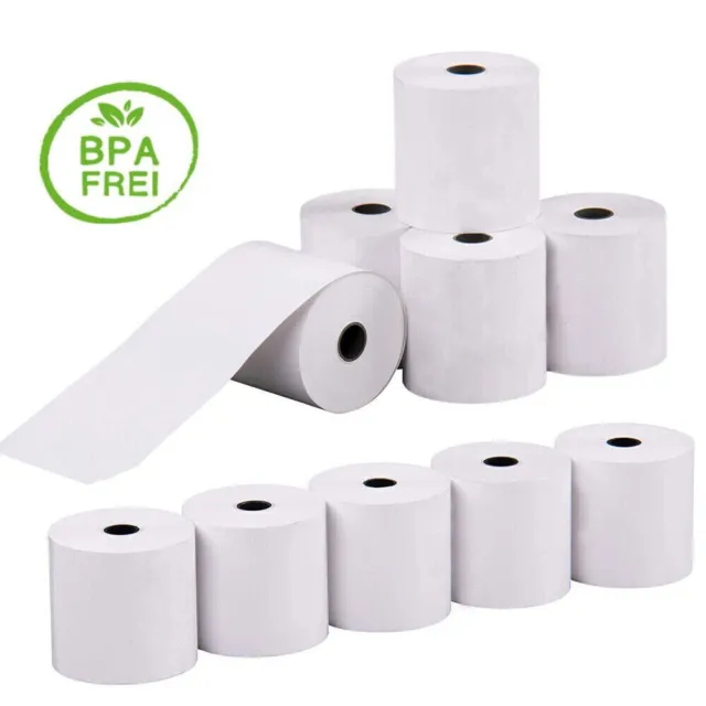 50 Thermorollen 80x80x12 mm Bonrollen Kasssenrollen 55 g/m² ***BPA frei***