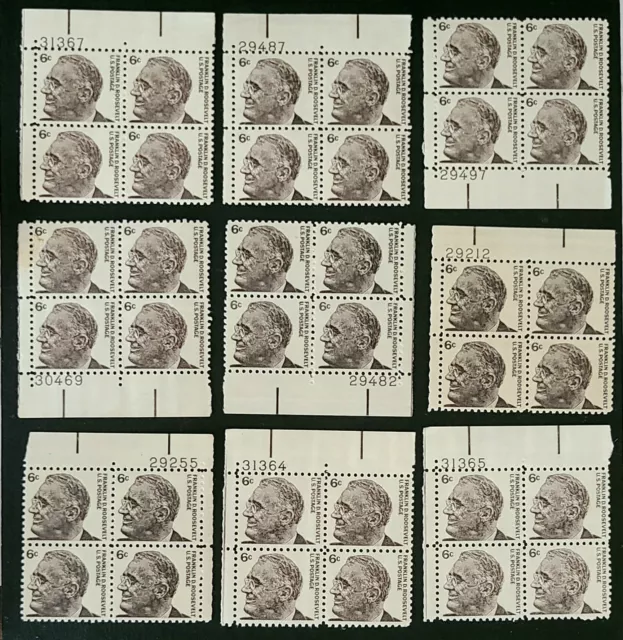 1966 Choice of Plate Blocks 1284a! Mint MNH US Stamps! Franklin D Roosevelt FDR!