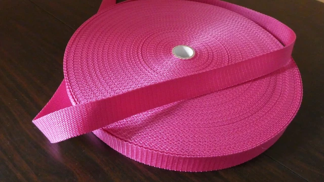 25 mm Polypropylengurtband, 50 Meter Rolle, KIRSCHROSA
