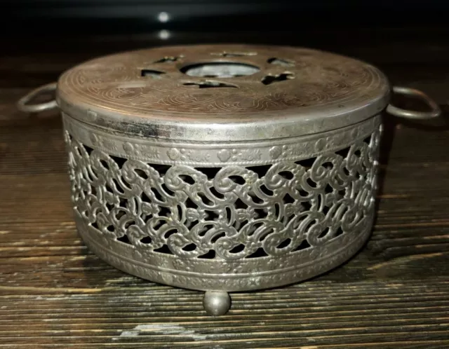 Antique Silver Plated Candle Holder