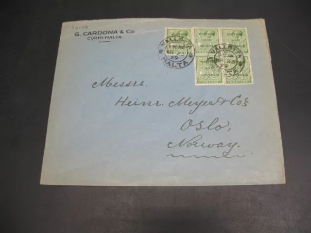 Malta 1929 cover to Norway *10148