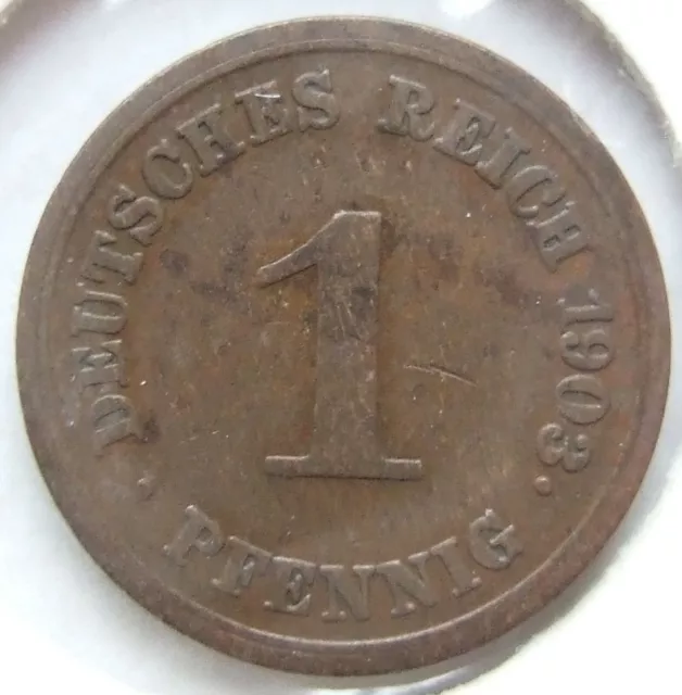 Münze Deutsches Reich Kaiserreich 1 Pfennig 1903 E in Schön / Sehr schön