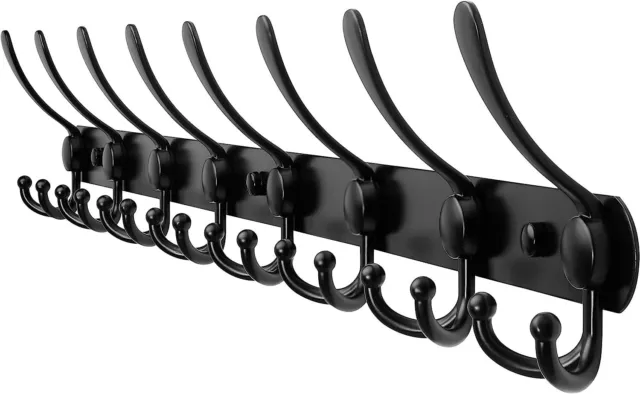 Coat Rack Wall Mounted Clothes Hooks 8 To 24 Hanger Rail Stainless Steel Holder
