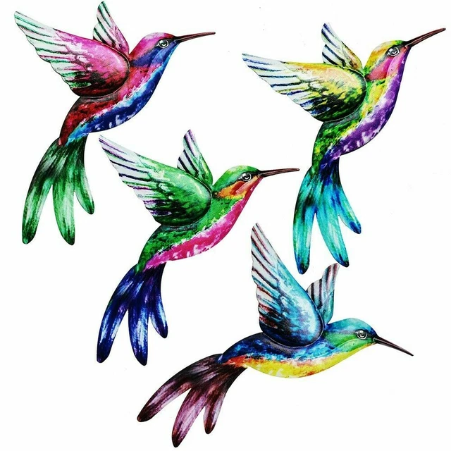 Metal Bird Wall Art Sculpture Outdoor Hanging Ornament For Garden/Home Decor New