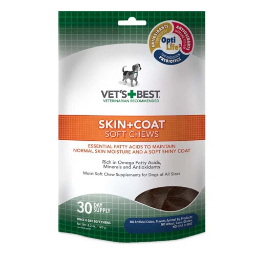 Vet's Best Pelle & Cappotto Morbido da Masticare 1 Ogni / 124ml; 30 Cou