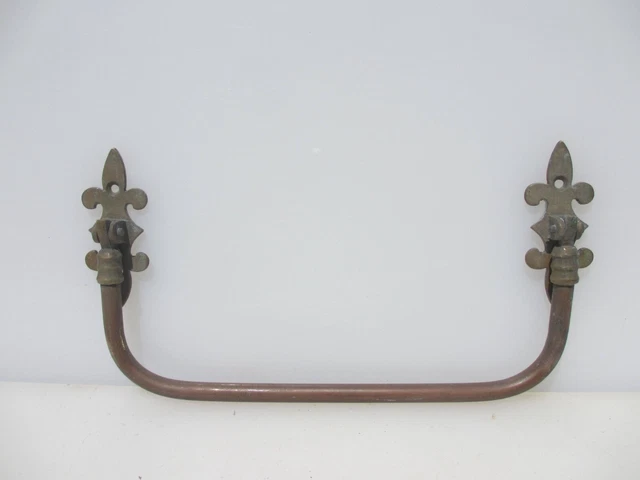 Victorian Brass Stick Holder Pew Church Antique Towel Rail Old Hanger Cross