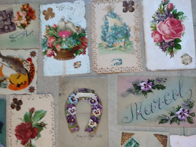 Superbe Lot De 55 Carte Postale Ancienne Fantaisie,Decoupis,Ajoutis,Gaufree.cpa 3