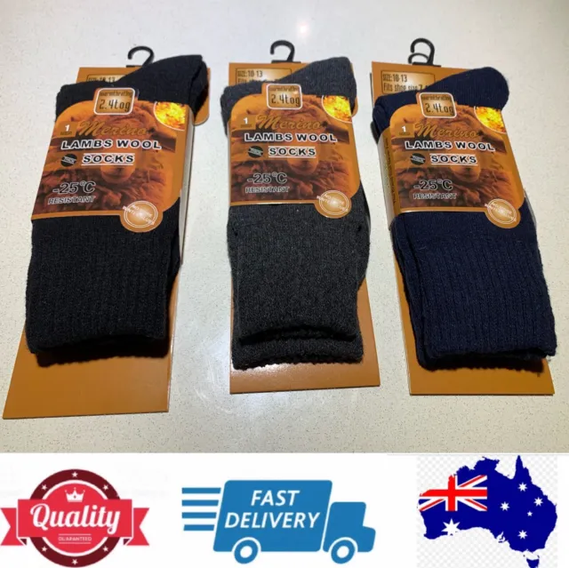 3 pairs Quality Men Merino Lamb Wool Socks,comfy Warm, AU Stock