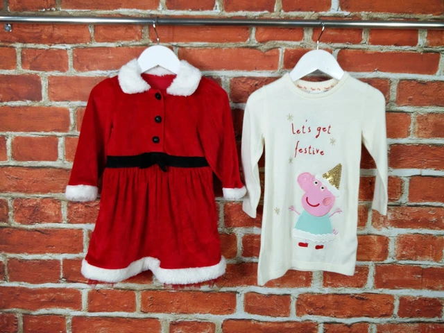Baby Girls Bundle Age 12-18 Months M&S Primark Dress Christmas Peppa Pig 86Cm