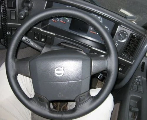 Volant Volvo S80 V70 II Gainé Cuir Gris Beige - Remis à Neuf, Expédition Sous 5 Jours