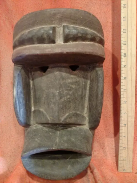 Bold Dan Mask with Open Mouth — Great Patina — Authentic Wood African Art