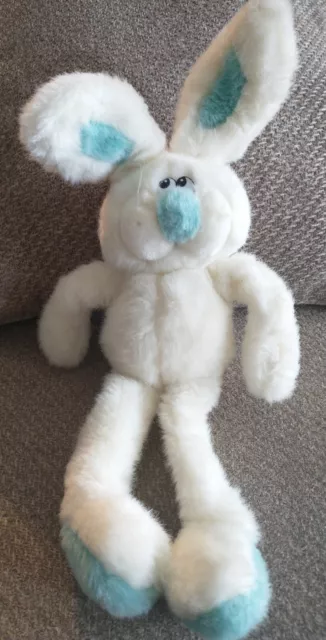 1988 Applause Plush Easter Bunny Rabbit Blue Stuffed Cotton Tail Cuddle Snuggle