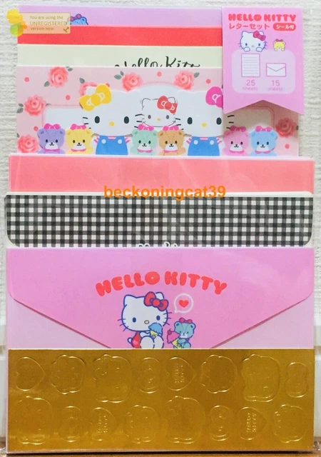 Carattere originale Sanrio Volume lettera 25 e busta 15 SET Kitty MADE IN JAPAN