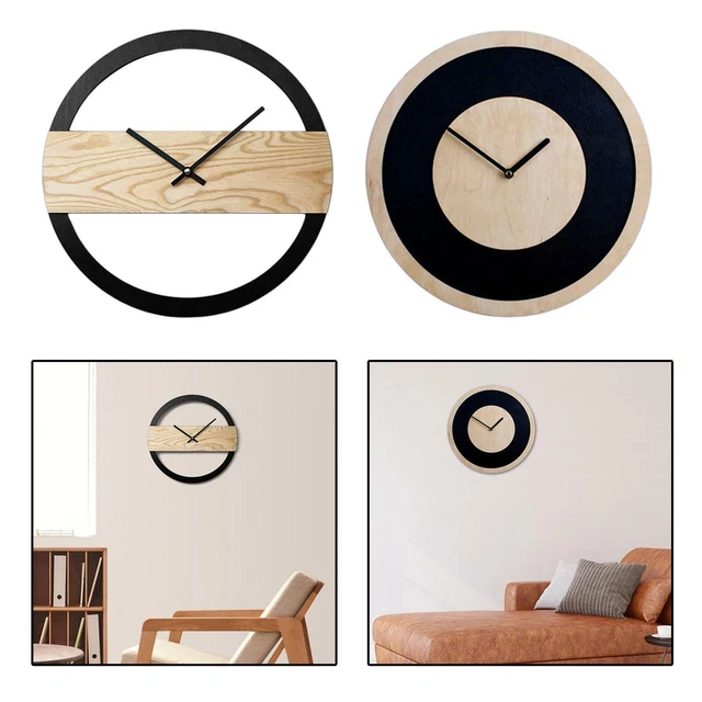 Horloge murale en bois de 12 pouces à piles grande pour le décor à la maison