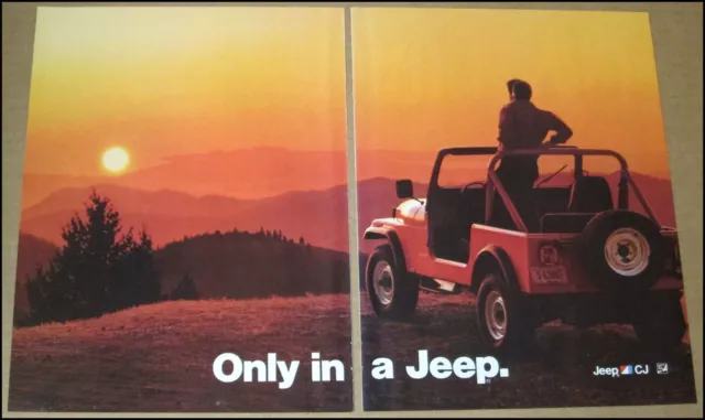 1983 Only in a Jeep 2-Page Print Ad Car Advertisement Heineken Century Cigarette