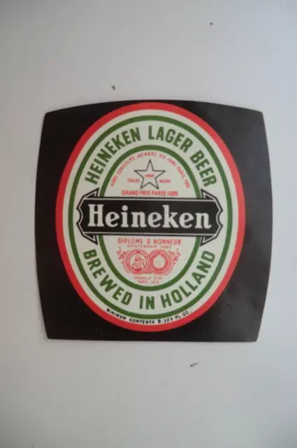 MINT HEINEKEN HOLLAND LAGER BEER 9 2/3 fl oz BREWERY BEER BOTTLE LABEL