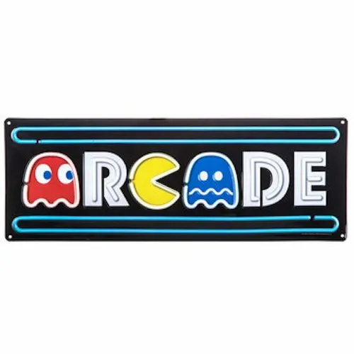 Pac Man Ms Arcade Game Metal Cool Sign Vintage Look Video Pinball Coin Amusement