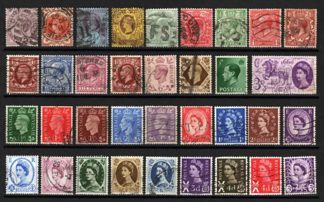 Altes Bund gemischtes gestempeltes Briefmarken Lot Großbritannien 1