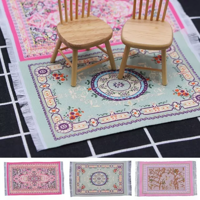 Rectangle Dollhouse Carpet Multicolor Floor Covering Mat
