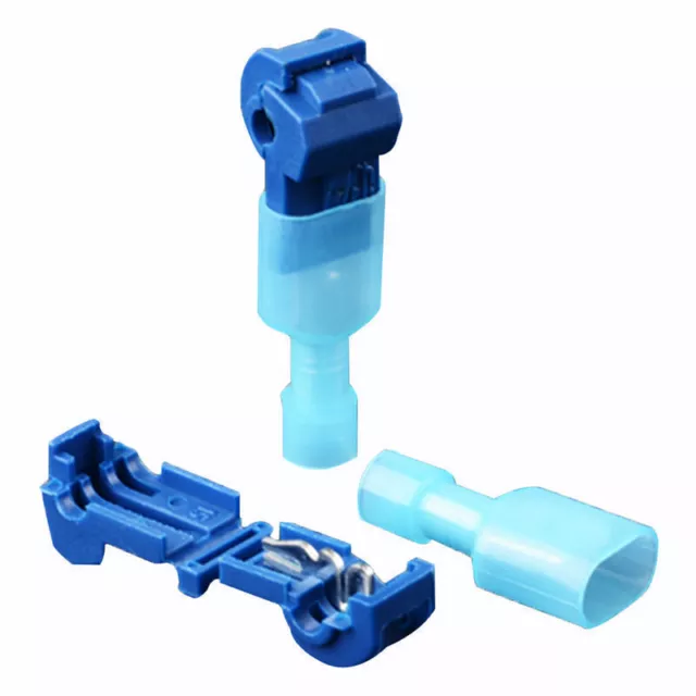 50 Paar Set Rundsteckverbinder für Kabel Blau Kabelschuhe Steckverbinder Kit Neu
