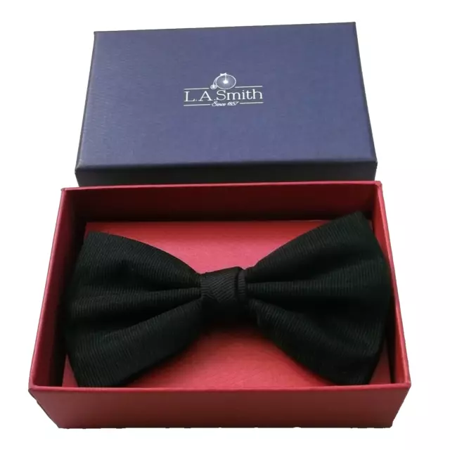 Black Silk Bowtie Dickie Bow Tie by Lloyd Attree & Smith New with Gift Box