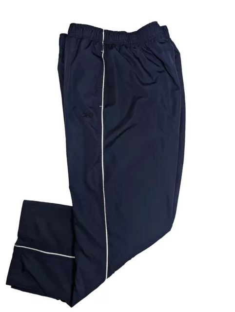 Reebok Track Pants Mens Size XXL Blue Nylon Lined Sweatpants Jogger Ankle Zip