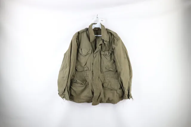 Vintage 40s WWII Era Mens 36S Thrashed M1943 M-43 Field Jacket Coat Green USA