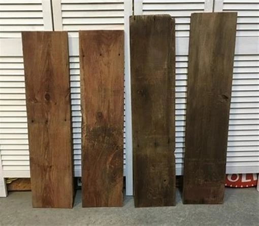 4 Barn Wood Reclaimed Planks, Wall Siding Boards, Lumber Floating Shelf A3