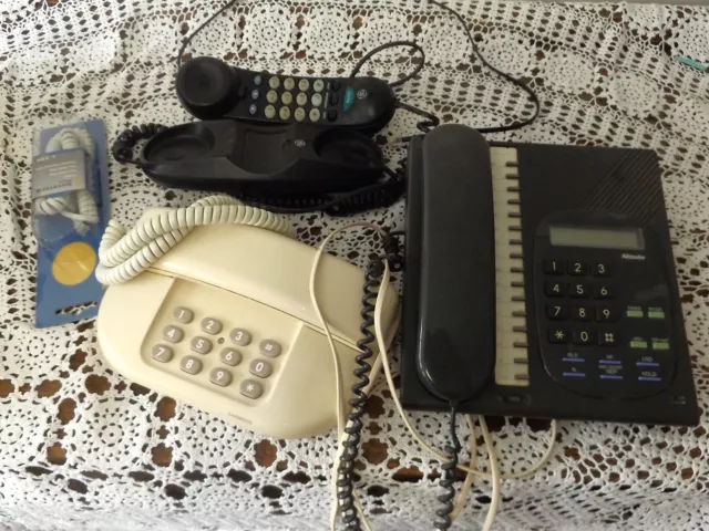 Lot GE Black Wall Phone kambrook Bush Button Phone Nitsuko Push Button  FP 5000