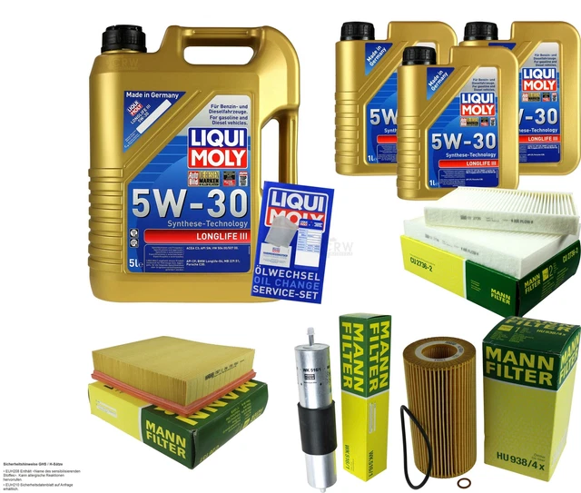 Kit Révision Huile 5W-30 + Filtre LIQUI MOLY/MANN - 5L Pour Ford Fiesta VI, Focus - Neuf